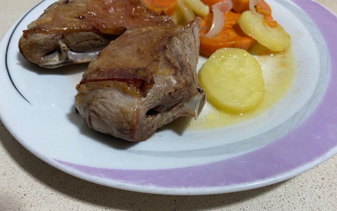 Receta paletilla de cordero al horno con patata y boniato