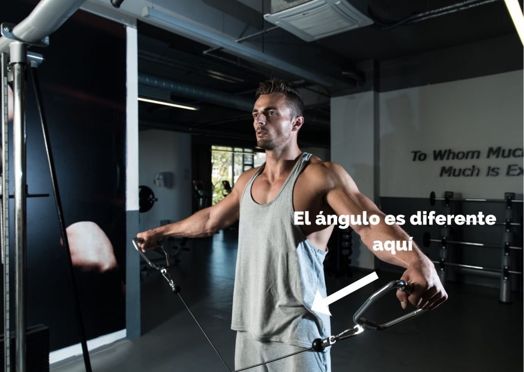 Vector de fuerza elevación lateral polea Fit and Friends